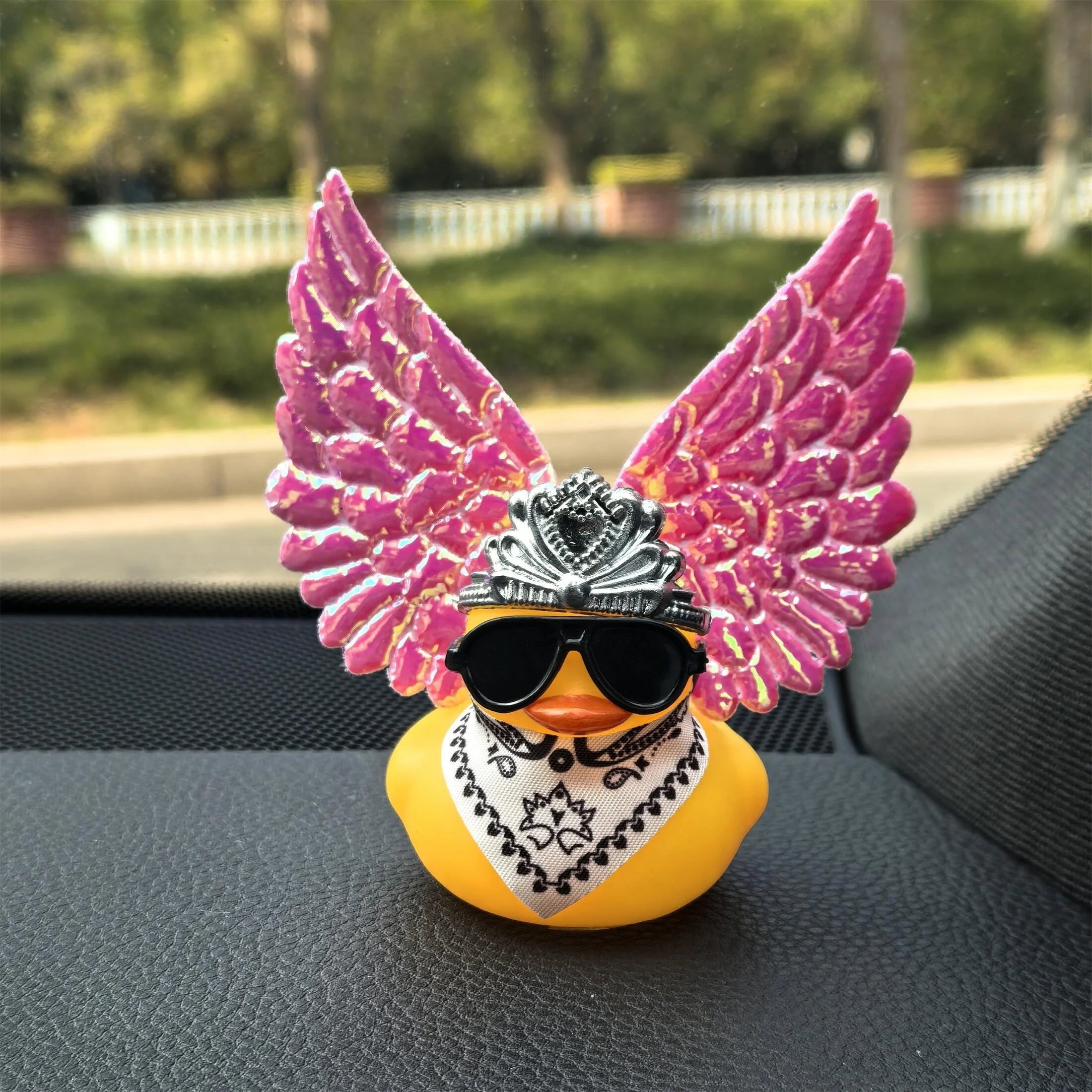 CowLost | product_id-1-set-rubber-duck-car-rearview-mirror-decoration-with-wings |4