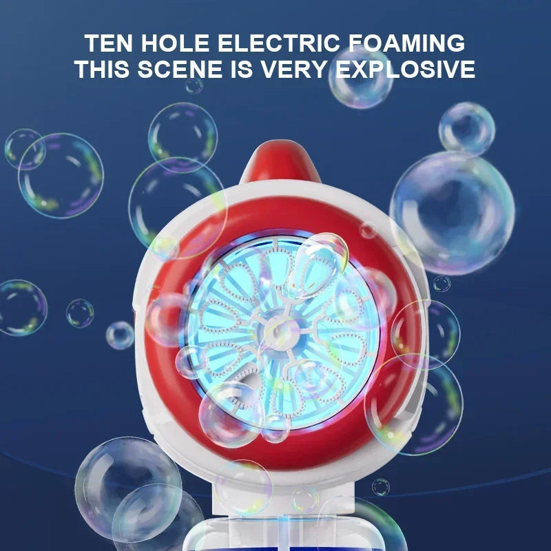 Space Astronauts Automatic Bubble Gun with Bubble Liquid Toy for Kids Gift