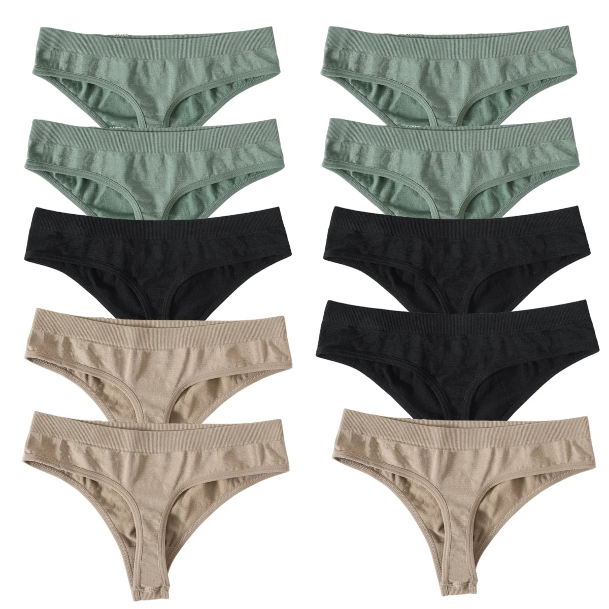 CowLost | product_id-10pcs-womens-seamless-low-waist-g-string-thong-panties-m-xl-sexy-underwear |30