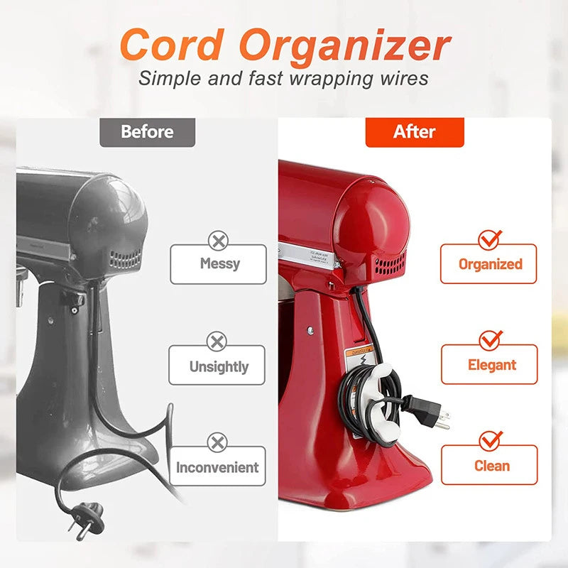 CowLost | 3-6pcs-cord-wrapper-hooks-clip-cable-wire-organizer-kitchen-appliance |9
