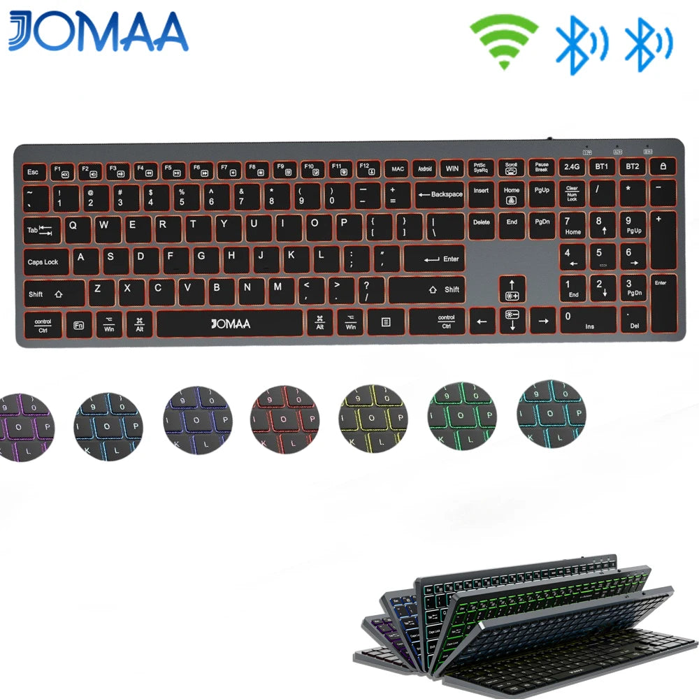 CowLost | product_id-jomaa-full-size-wireless-backlit-keyboard-2-4g-dual-bluetooth-rechargeable-silent-keyboard-for-pc-laptop |1