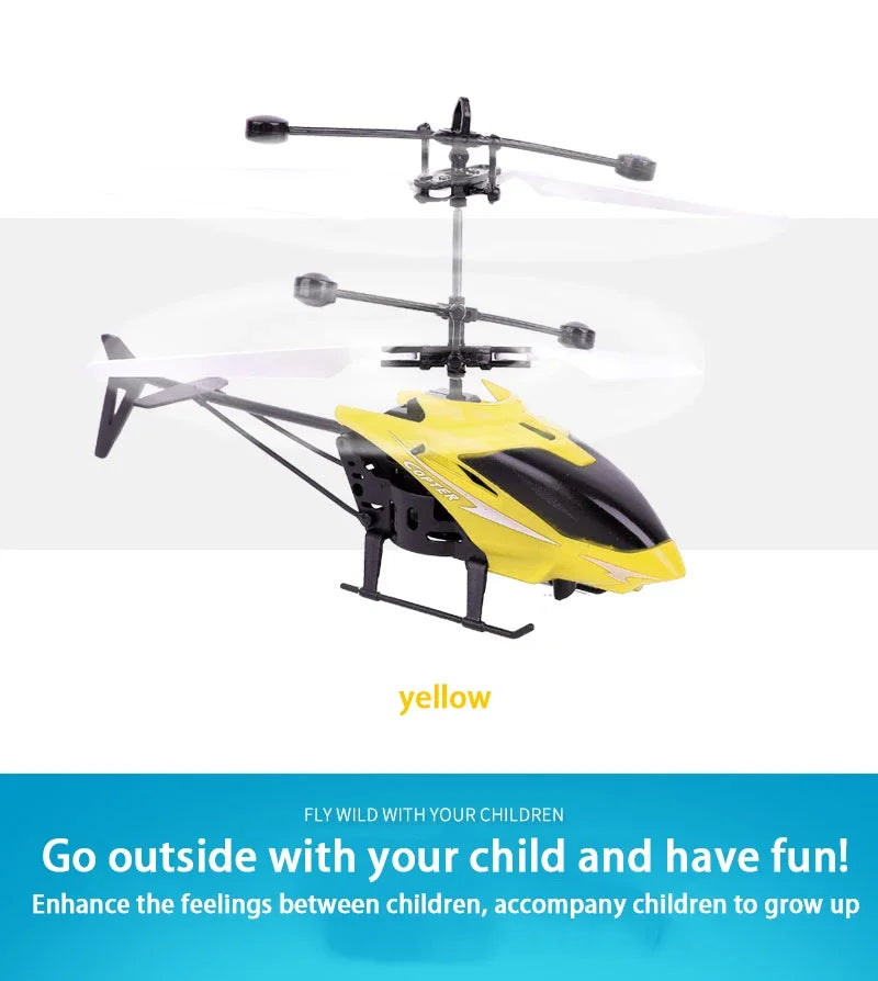 Rechargeable Mini RC Helicopter Drone Safe Fall-Resistant Toy (No Remote Battery)