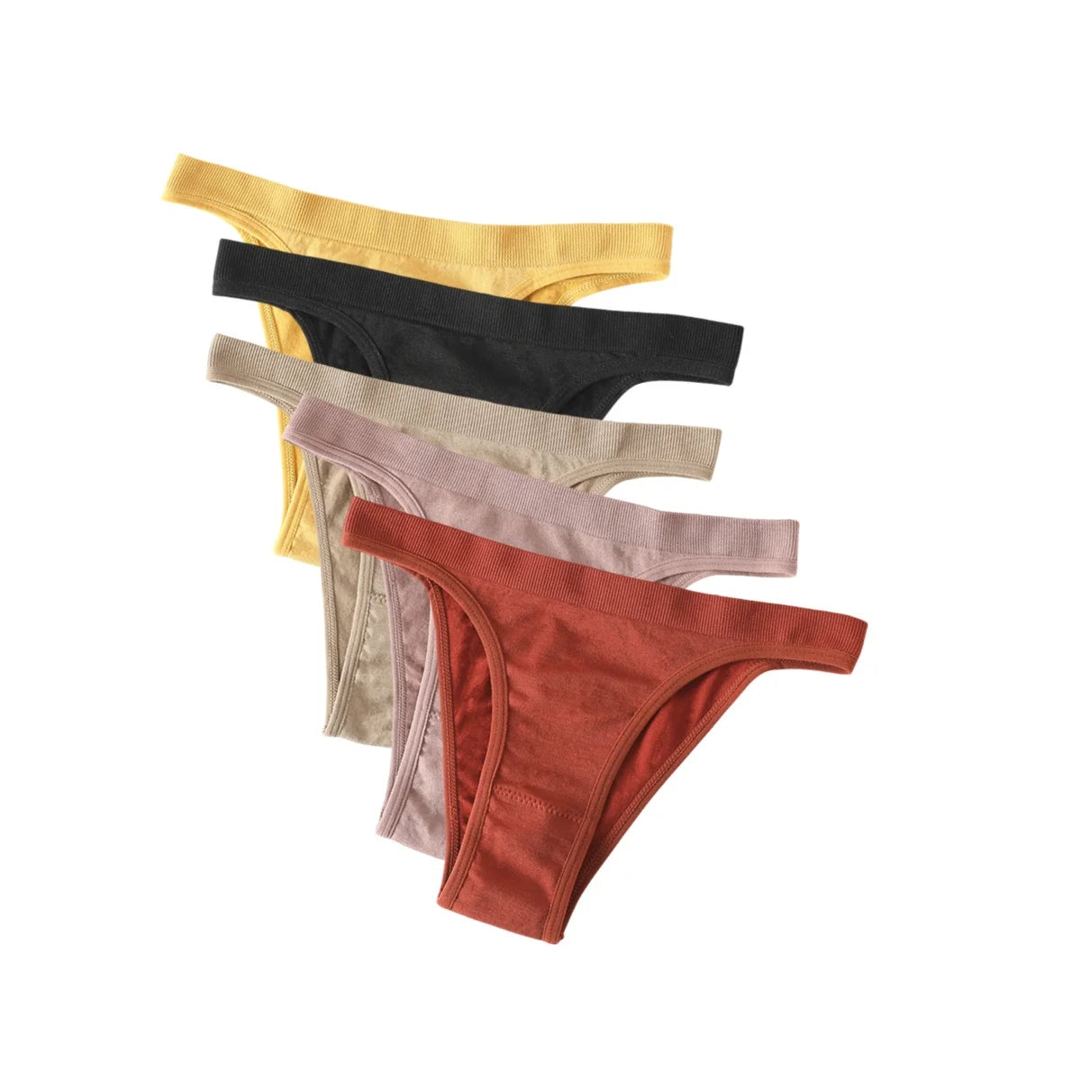 CowLost | product_id-5pcs-women-seamless-brazilian-high-leg-solid-color-panties |32