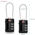 ORIA TSA Approved 3-Digit Combination Luggage Lock with Flexible Cable for Travel Bags