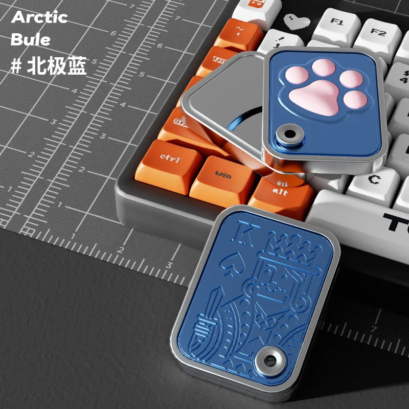 Mechanical Card Pushing Decompression Cat Claw Alloy Mini Fingertip Rotating Toy