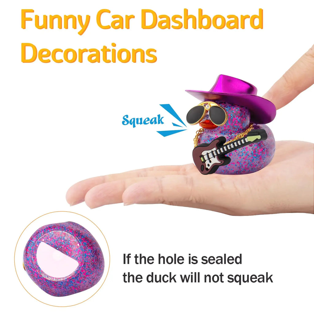 CowLost | product_id-laser-cowboy-hat-rubber-duck-car-dashboard-ornament-with-glasses-and-necklace |6