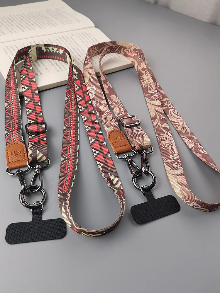 CowLost | uncategorized-adjustable-retro-pattern-crossbody-cell-phone-lanyard-with-card-gasket |12