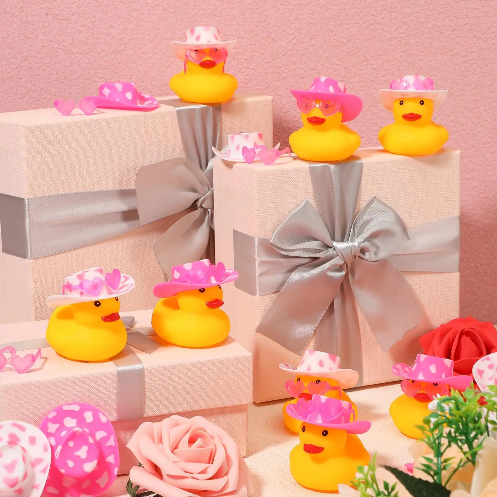 CowLost | product_id-24-48-pcs-pink-valentine-rubber-ducks-bath-toys-for-wedding-holiday-gifts |2