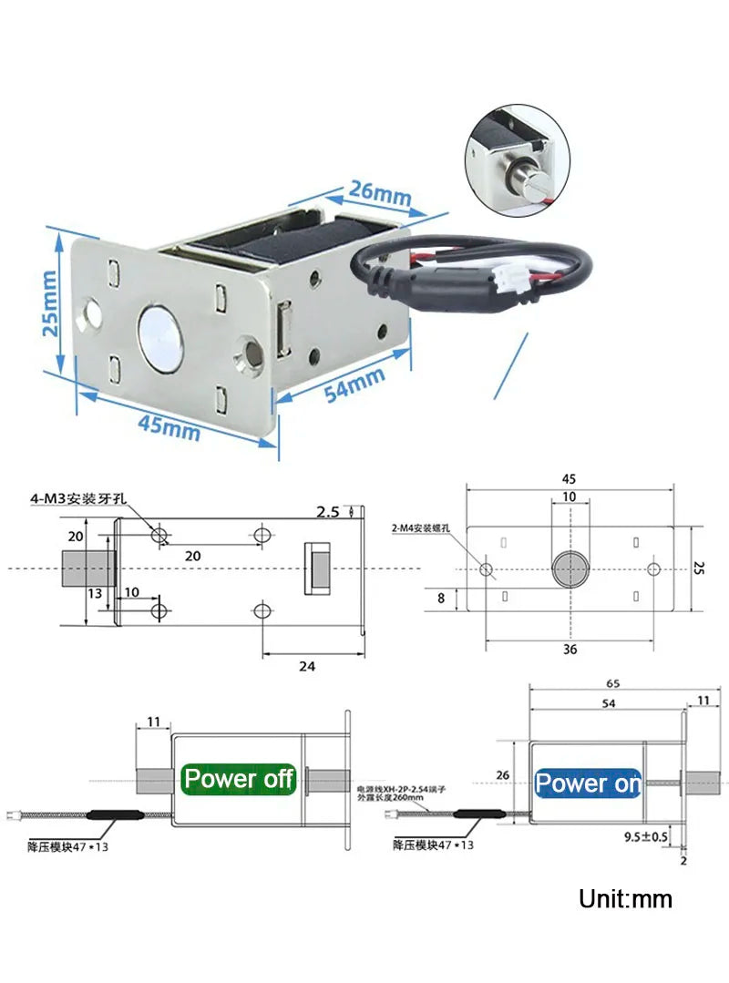 CowLost | locks-keys-product_id-12v-power-on-bolt-lock-electric-magnet-latch-for-cabinet-game-machine |5