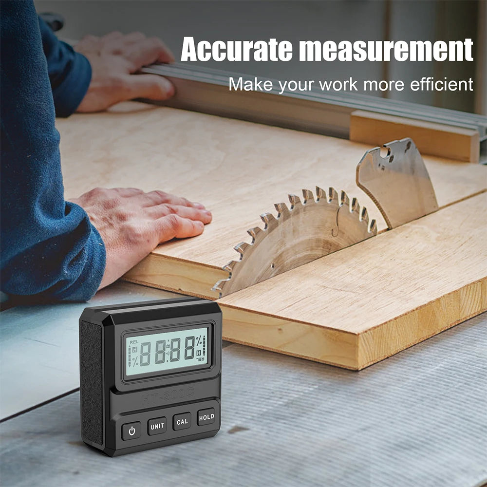 Mini Digital Protractor 90° Inclinometer LCD Angle Gauge with Magnet for Woodworking & Home Use