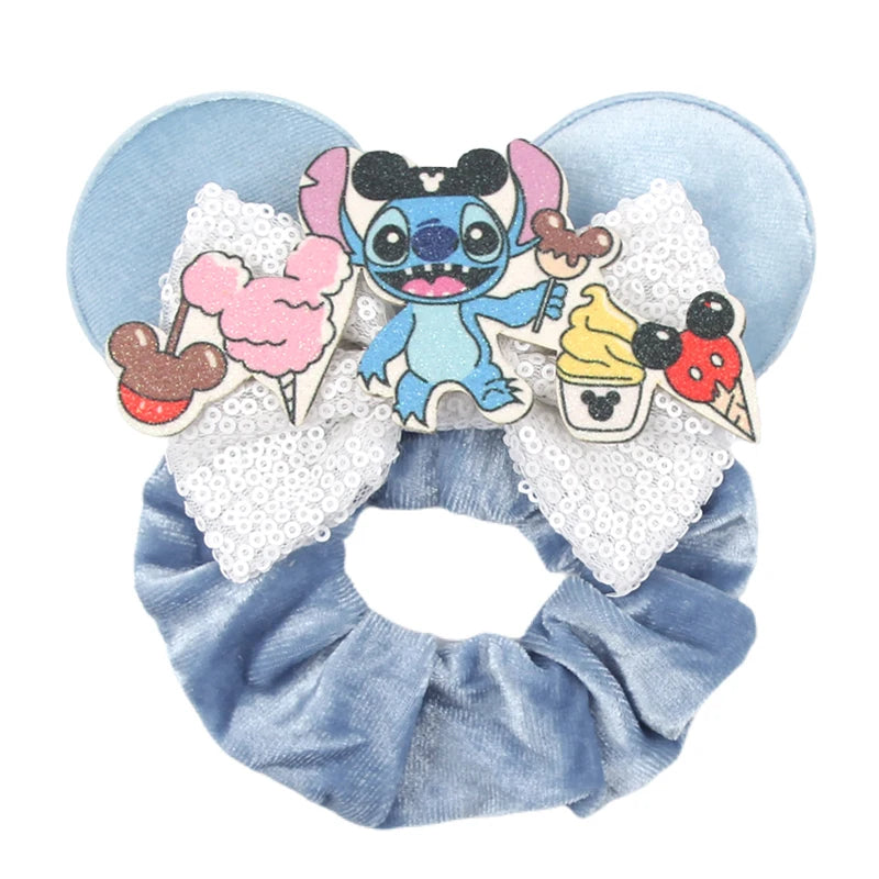 CowLost | cute-disney-castle-fireworks-balloons-hair-scrunchies-velvet-hairband-for-girls |65
