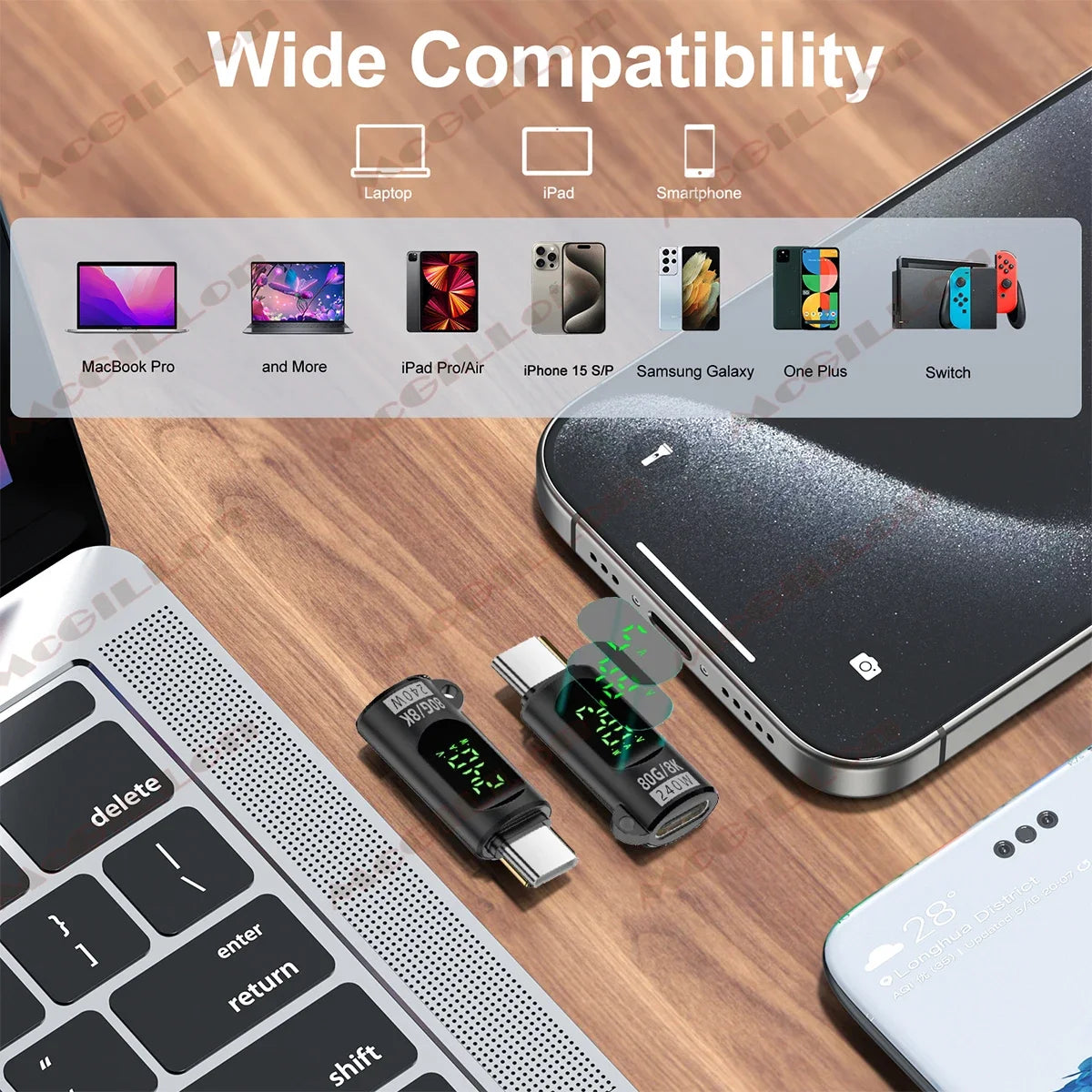 CowLost | product_id-usb-4-0-80gbps-pd-240w-type-c-to-type-c-digital-display-adapter-fast-charger-for-iphone-16-samsung-laptops |6