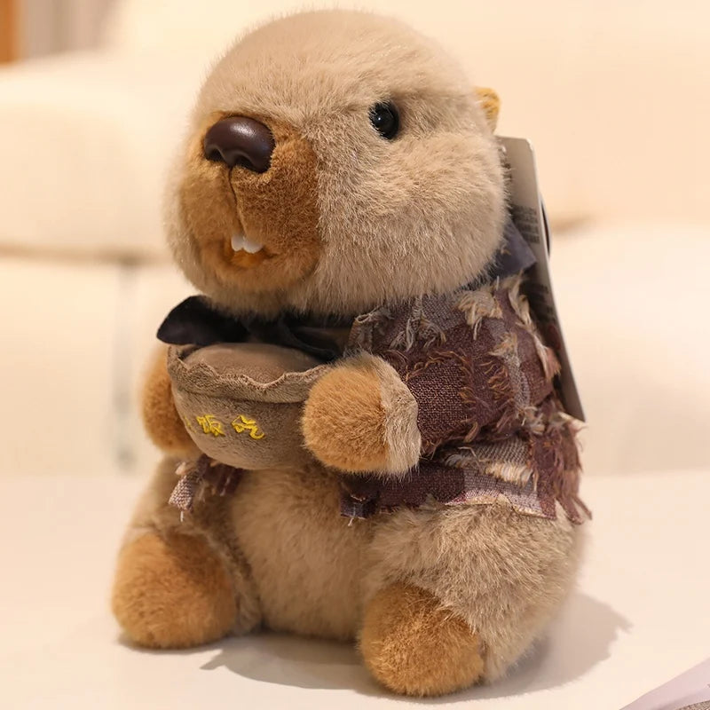 CowLost | uncategorized-cute-groundhog-plush-keychain-with-clothes-soft-stuffed-animal-doll-birthday-gift |1