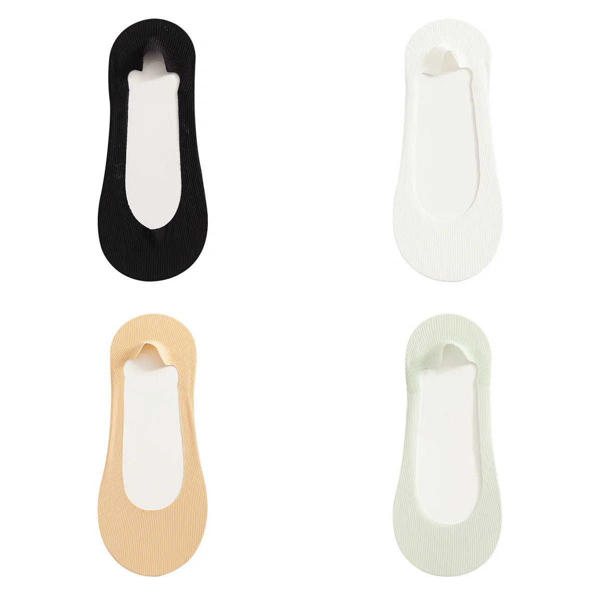 CowLost | product_id-4-pairs-women-s-summer-ice-silk-anti-slip-invisible-short-socks-solid-color |22