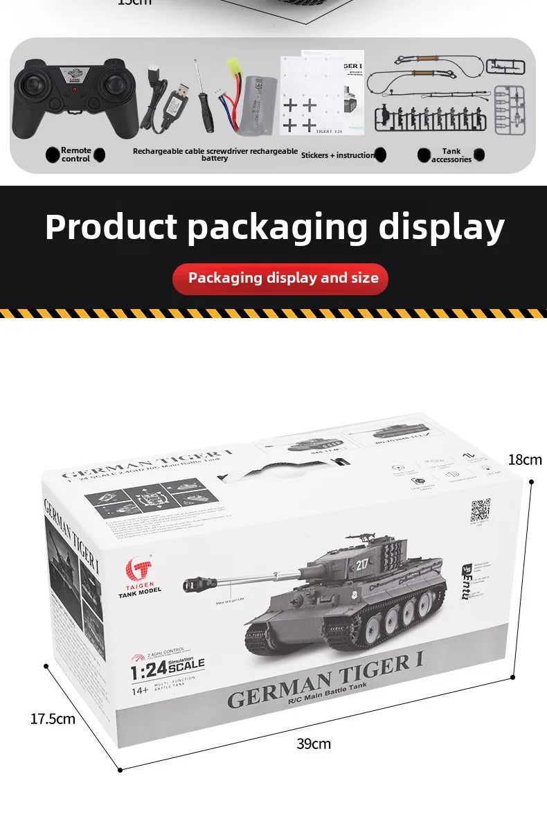 CowLost | intercom-accessories-taigen-1-24-rc-tiger-i-battle-tank-radio-control-toy |22