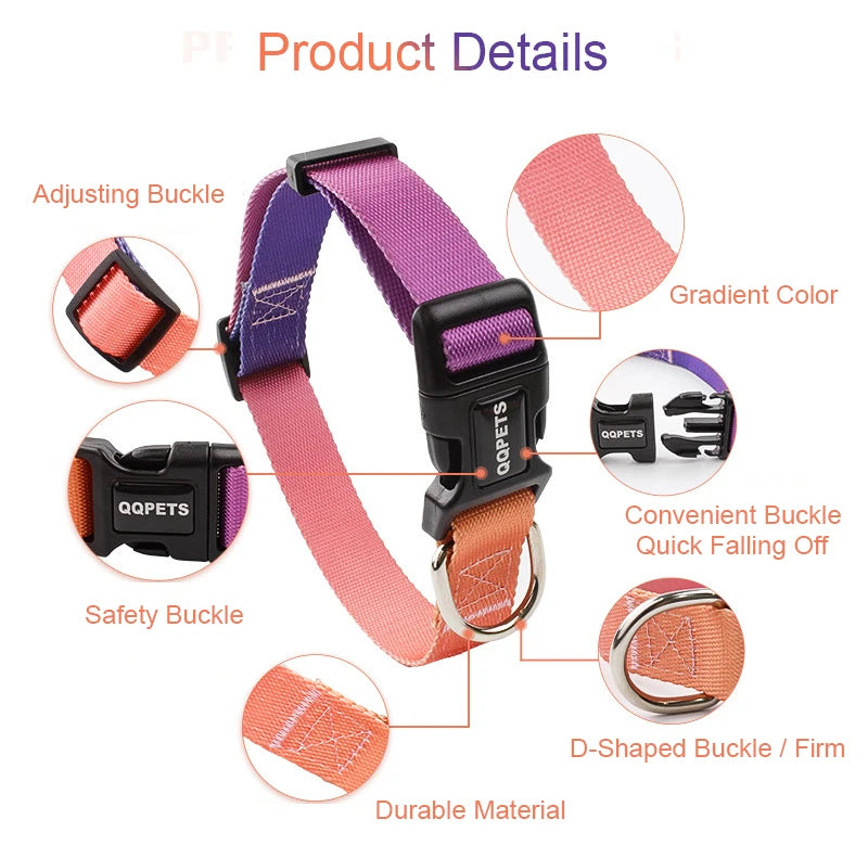 CowLost | dog-diapers-adjustable-nylon-dog-collar-and-leash-set |9