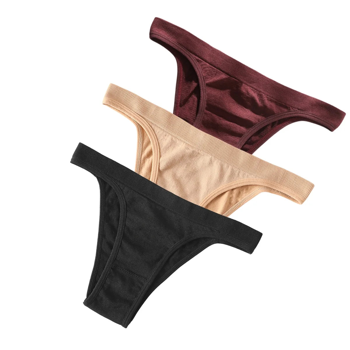 CowLost | product_id-3pcs-women-s-high-rise-seamless-brazilian-stretch-panties-m-l |31