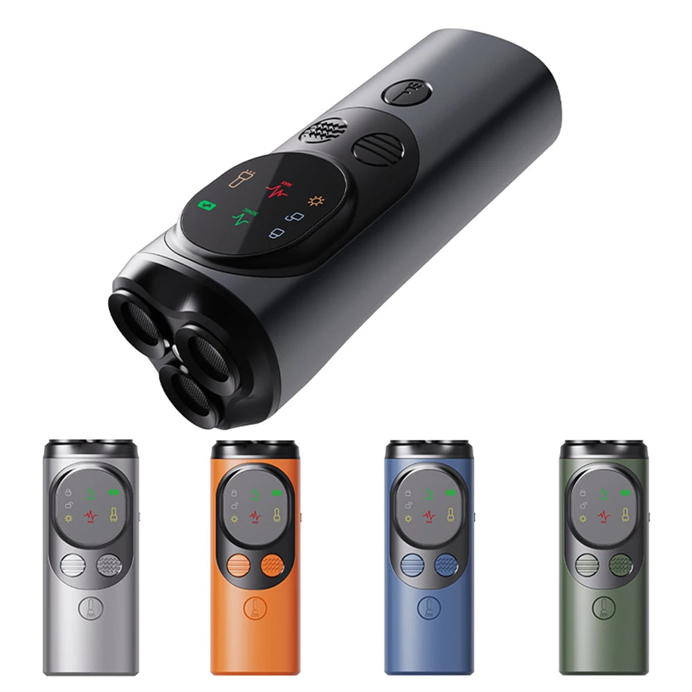 3-Head Ultrasonic Dog Repeller 30ft Range Anti-Barking Trainer with LED Flashlight