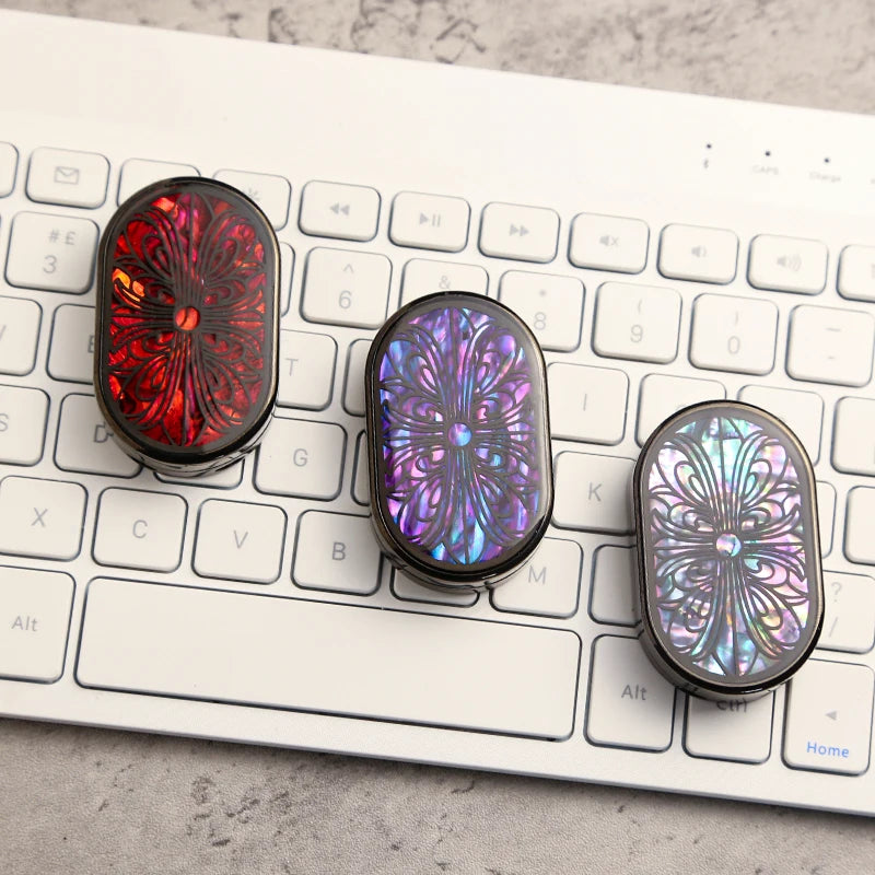 CowLost | edc-mother-of-pearl-inlay-edc-stress-relief-toy-crystal-sealed-metal-fingertip-decompression-toy-fidget-toy-adults-gifts |2