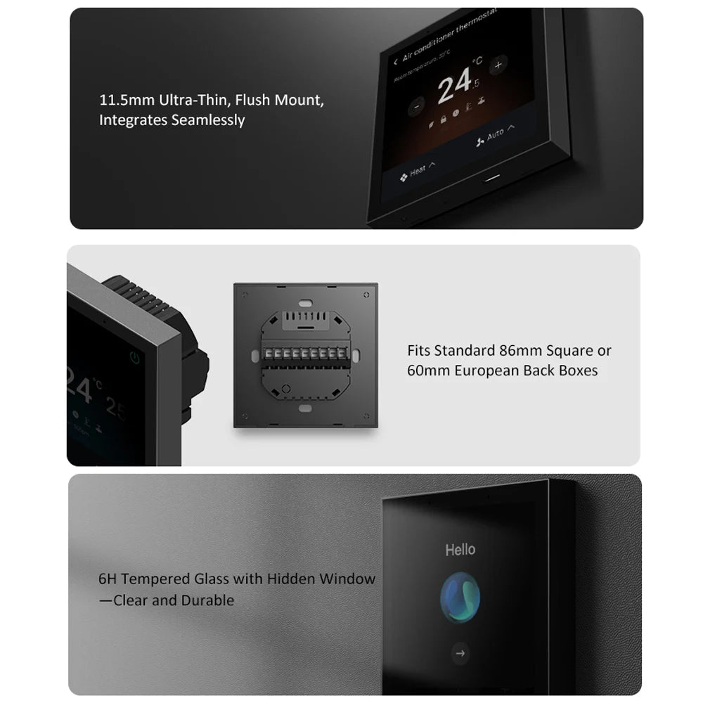 Tuya Smart 3-in-1 Central Control Panel LED Thermostat for Heating & Air Conditioner Fluorine Machine Support Linux