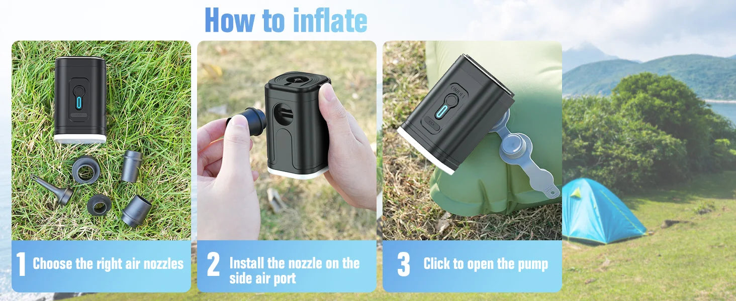 CowLost | camping-lights-lanterns-product_id-3-in-1-mini-wireless-electric-air-pump-with-lights-usb-inflator-and-deflator-for-camping |11