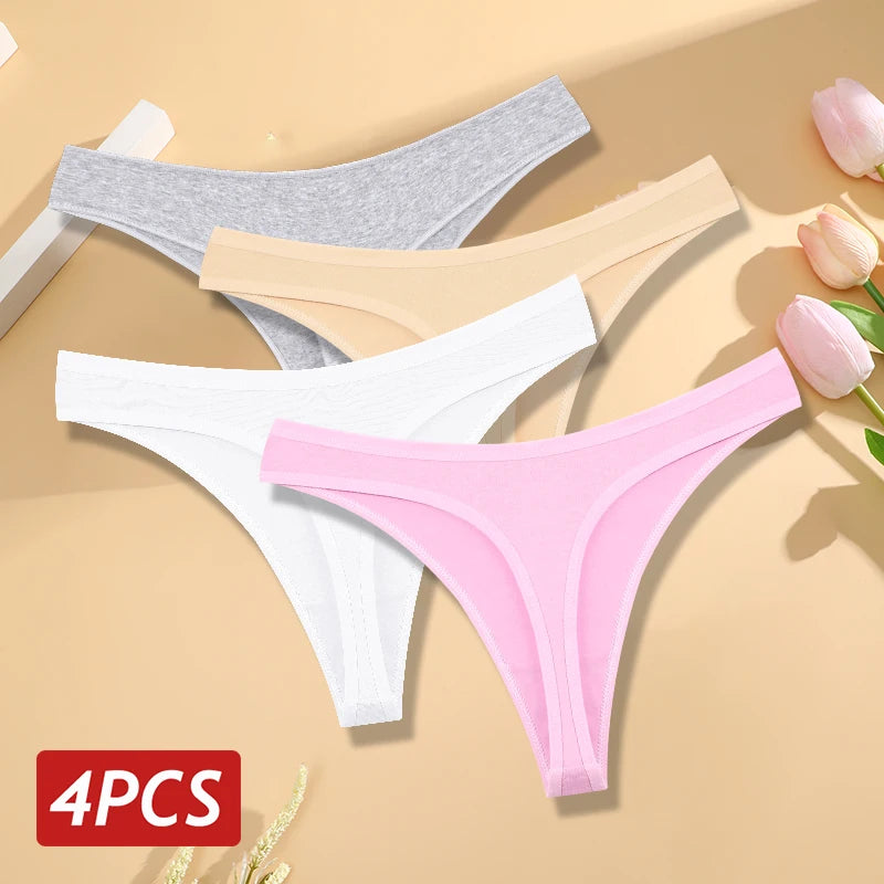 CowLost | activewear-pants-4pcs-seamless-cotton-womens-low-rise-panties-set |26