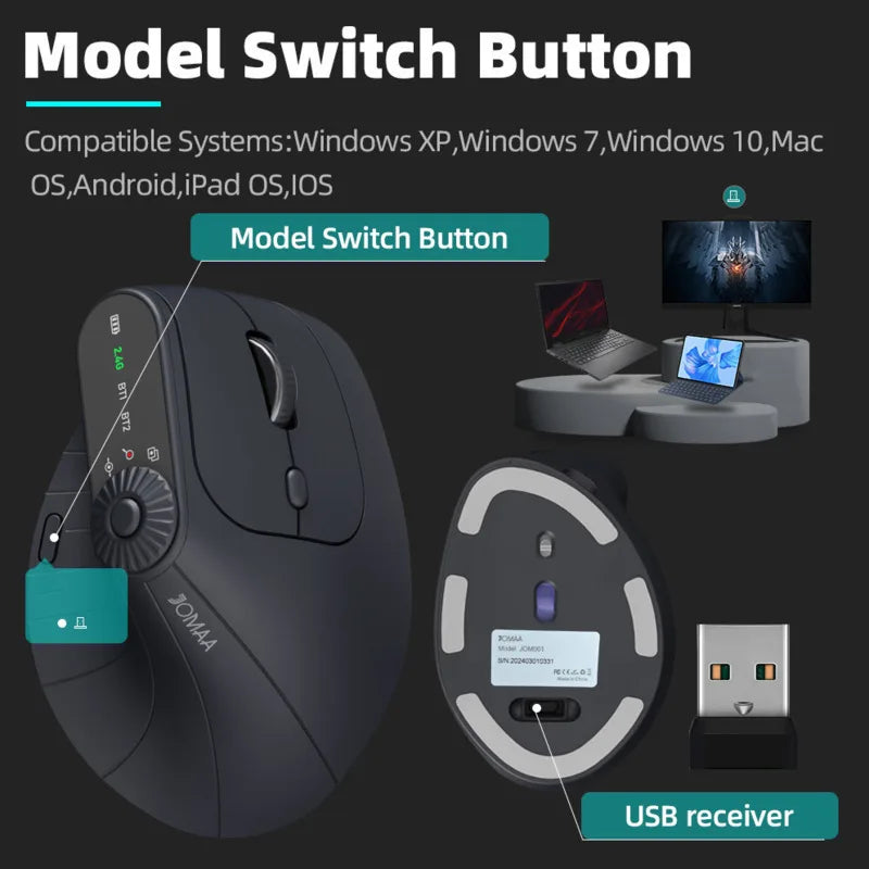 CowLost | product_id-jomaa-wireless-rechargeable-vertical-optical-mouse-with-dpi-adjustment-and-function-knob |5