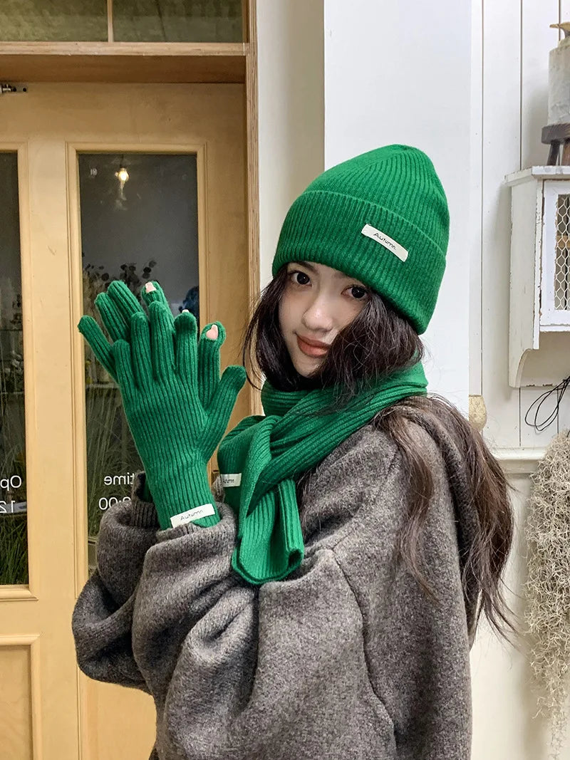 CowLost | knit-neck-scarf-gloves-caps-three-piece-set-for-women-men |9
