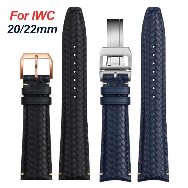 CowLost | bracelets-product_id-20mm-22mm-genuine-leather-cowhide-woven-watchband-for-iwc-portugieser-pilot-omega |1