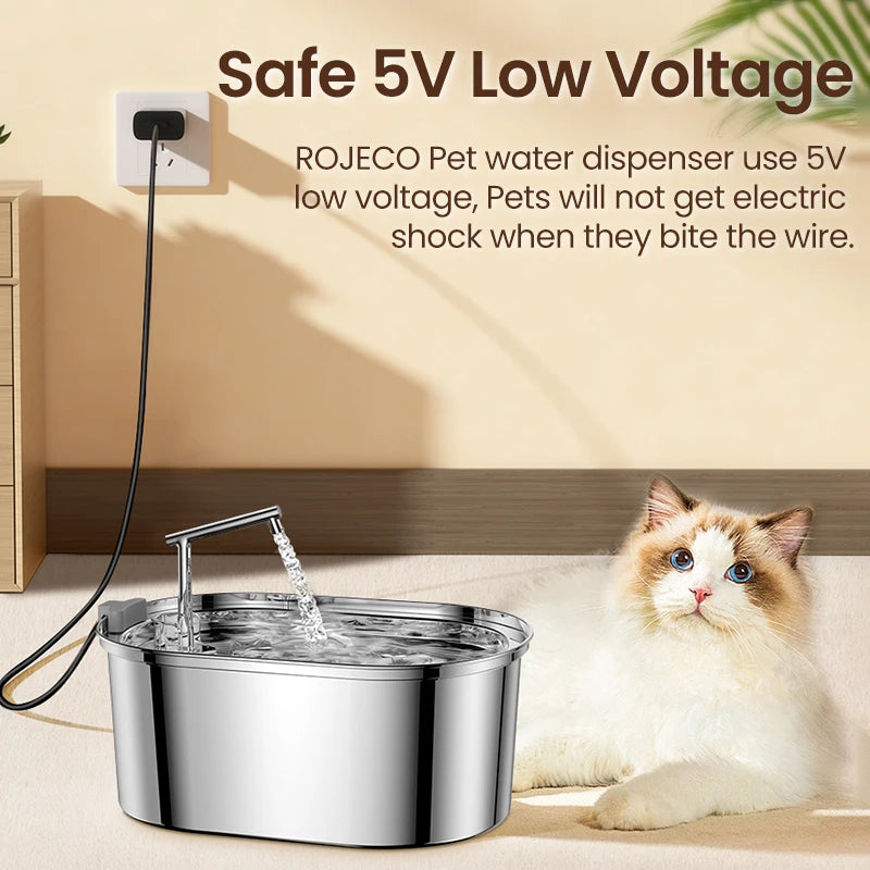 CowLost | cat-food-rojeco-stainless-steel-automatic-cat-water-fountain-with-filter |4