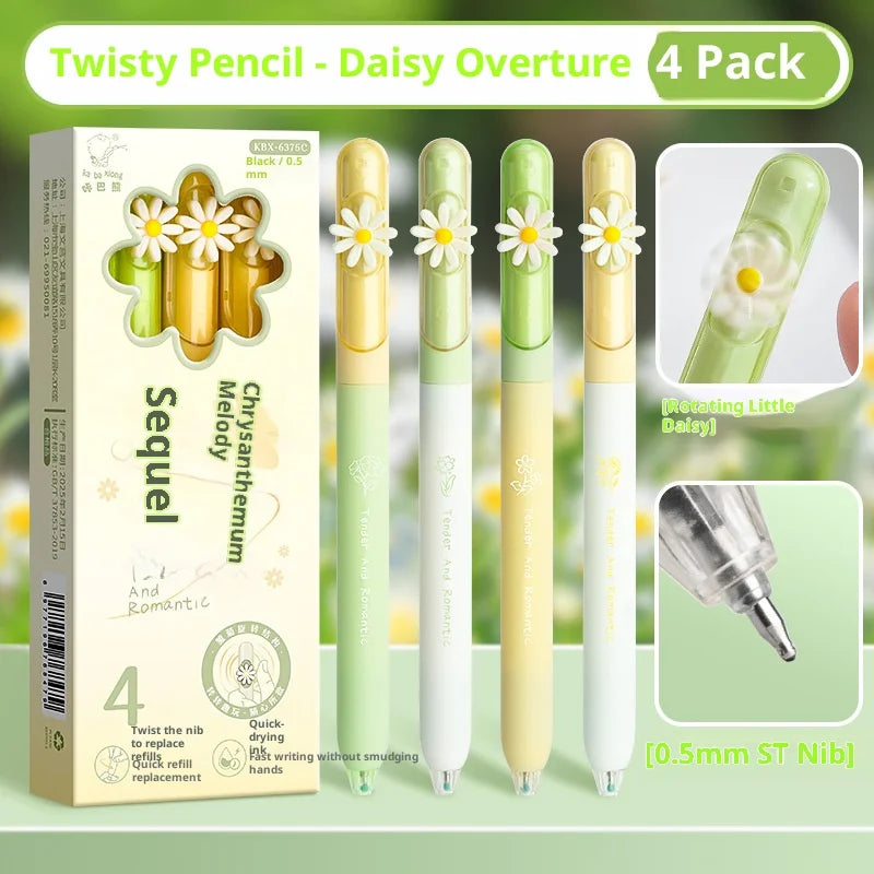 CowLost | product_id-4-pack-kawaii-retractable-gel-pens-0-5mm-fast-drying-spinning-twist-pen-for-school-journaling |30