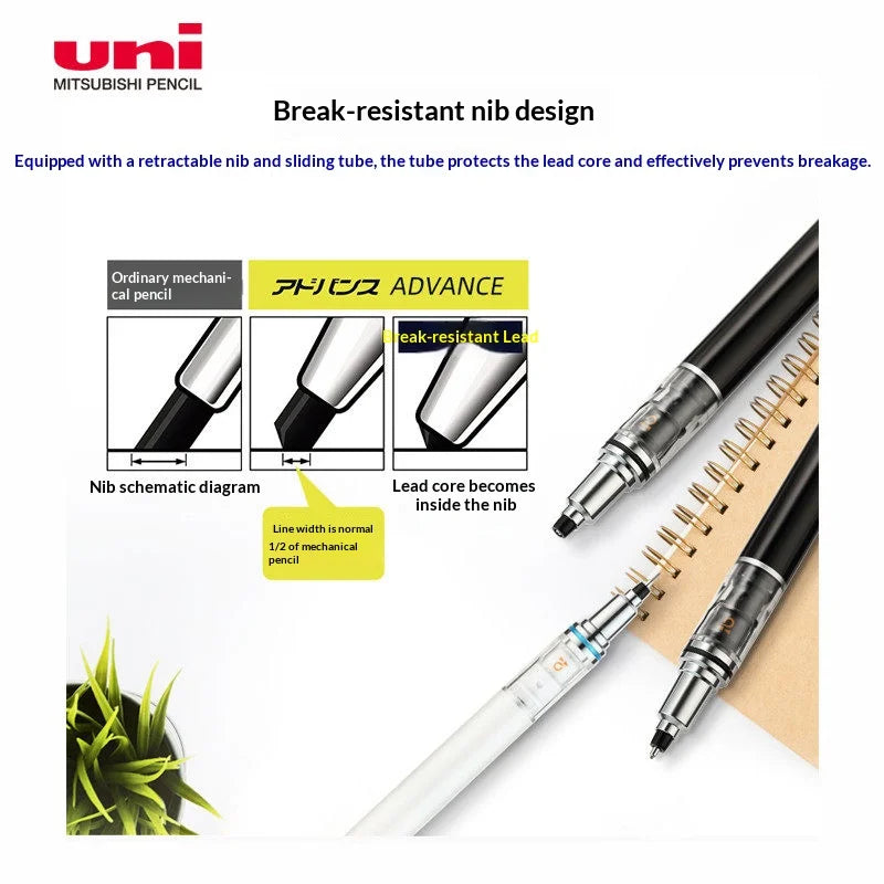 CowLost | product_id-uni-kuru-toga-advance-black-tech-mechanical-pencil-0-5mm-double-speed-auto-rotation-anti-break-lead |2