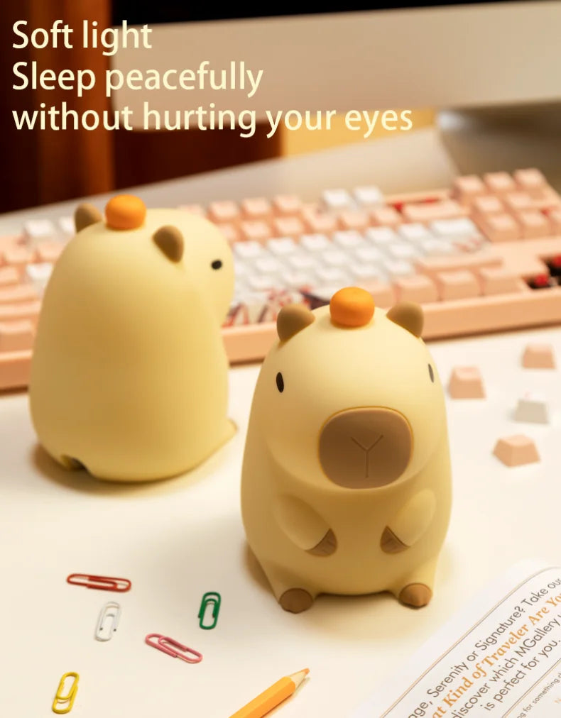 CowLost | product_id-cartoon-capybara-usb-rechargeable-silicone-night-light-with-dimming-and-timer |11