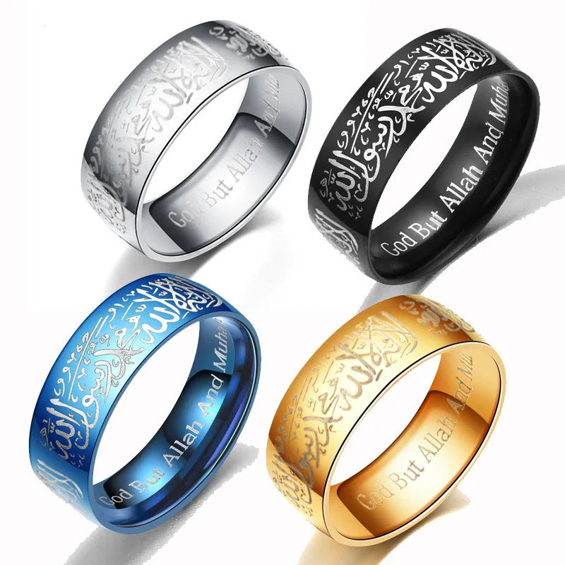 2025 Retro Titanium Steel 6mm/8mm Laser Engraved Ring Unisex Valentine Gift Size 6-13