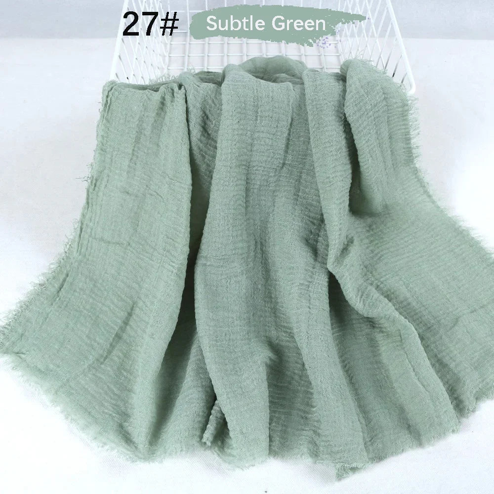 180X90CM Muslim Women Crinkle Hijab Soft Cotton Scarf