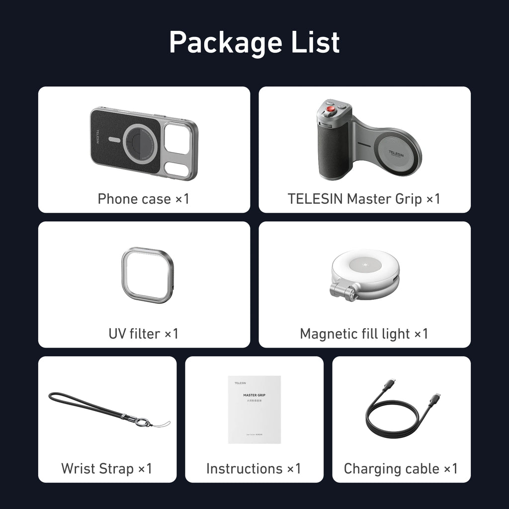 CowLost | telesin-master-grip-set-for-iphone17-pro-max-magnetic-phone-camera-hand-grip |25