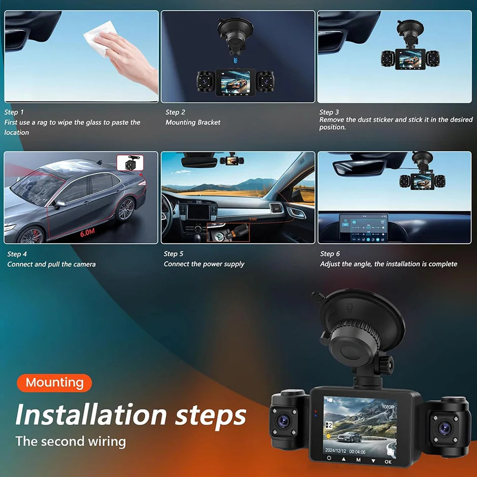 CowLost | vehicle-parts-accessories-greenyi-2-4-1080p-4-view-car-dash-cam-front-inside-rear-dvr-camera |5