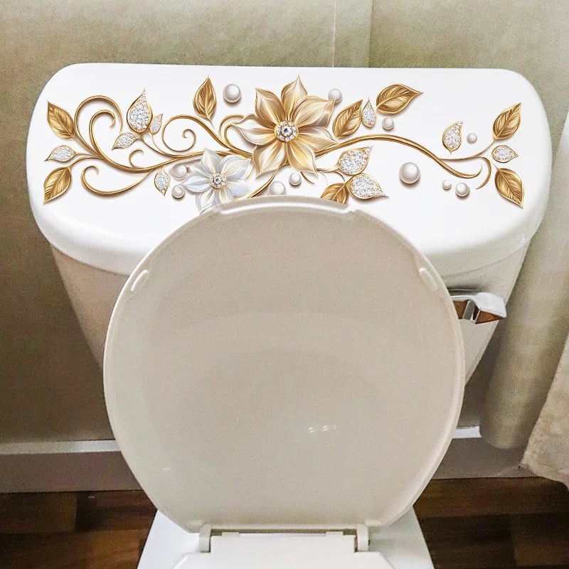 CowLost | gold-diamond-flower-bathroom-toilet-self-adhesive-sticker |9