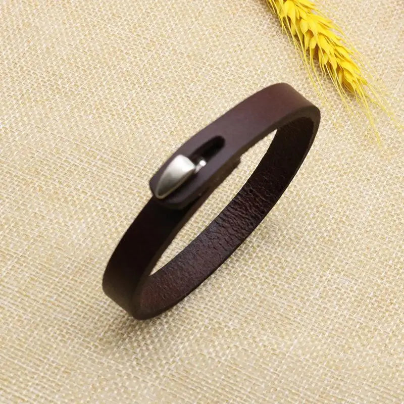 CowLost | badge-pass-holders-vintage-genuine-leather-wrap-cord-bracelet |35
