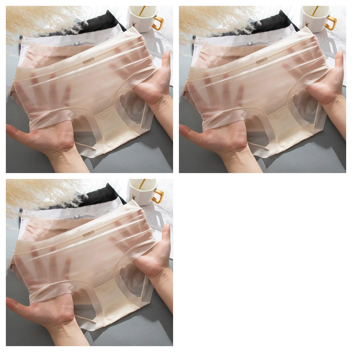 CowLost | product_id-3pcs-women-seamless-low-rise-quick-dry-ice-silky-panties-m-xl |22