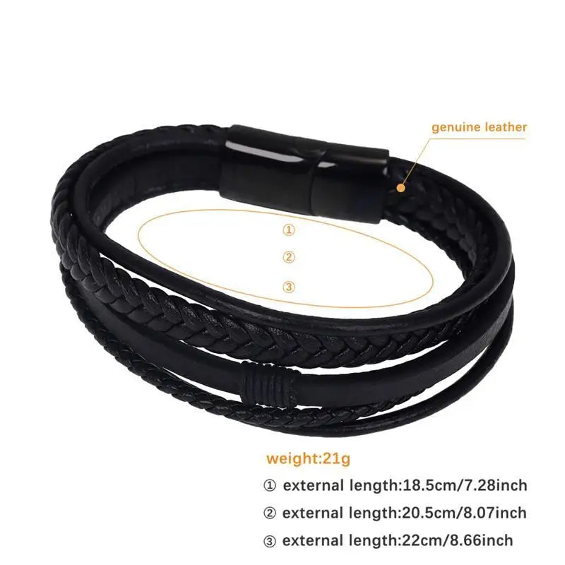 CowLost | infinity-symbol-charm-multi-layer-leather-bracelet-for-men |13