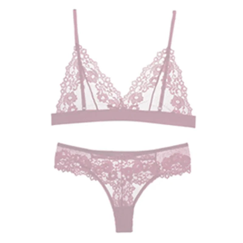 CowLost | ultra-thin-lace-bra-sets-womens-summer-sexy-lingerie |9
