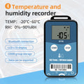 Bluetooth Temperature & Humidity Data Logger with LCD, Wireless Long-Range PDF Report Recorder for Delivery