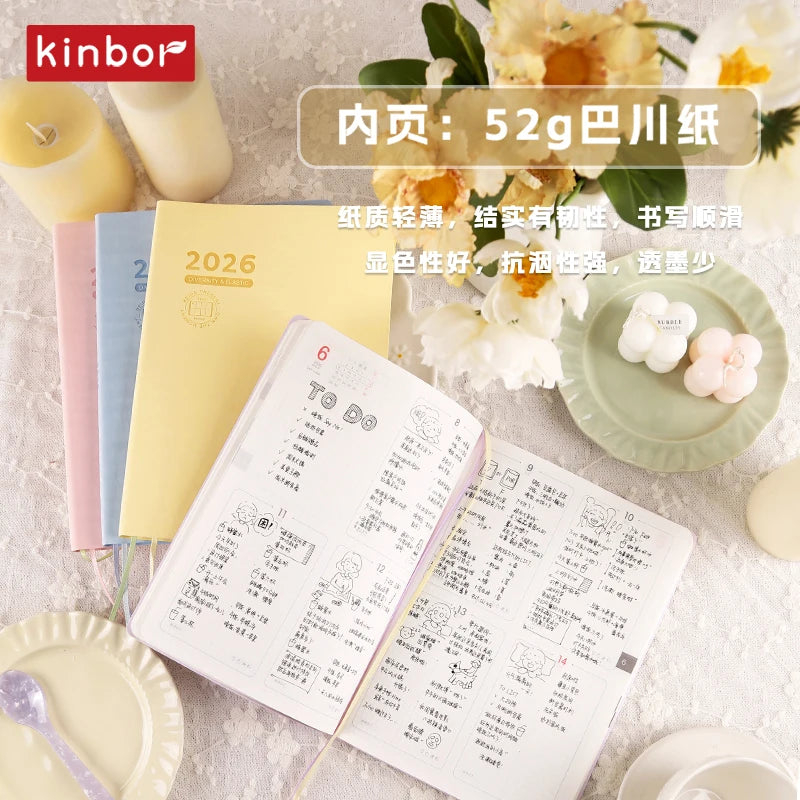 CowLost | kinbor-full-series-2026-a5-planner-daily-book-a6-annual-52g-tomoe-river-paper-journals-notepads-pure-colors-timeline-eight-grid-1 |38