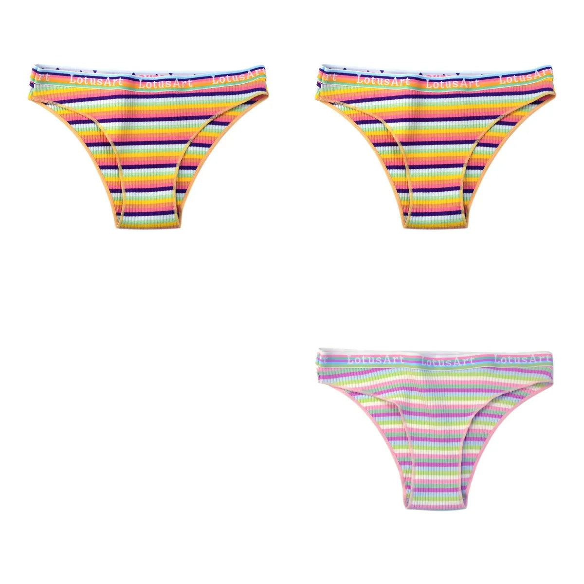 CowLost | product_id-3pcs-women-s-low-waist-striped-cotton-briefs-m-xxl-breathable-panties |33
