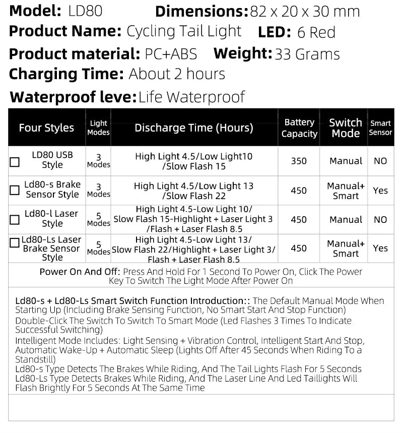 CowLost | west-biking-bike-taillight-laser-brake-sensing-rear-light-ipx5-waterproof-usb-charging-bike-light-mtb-road-bicycle-accessories |23