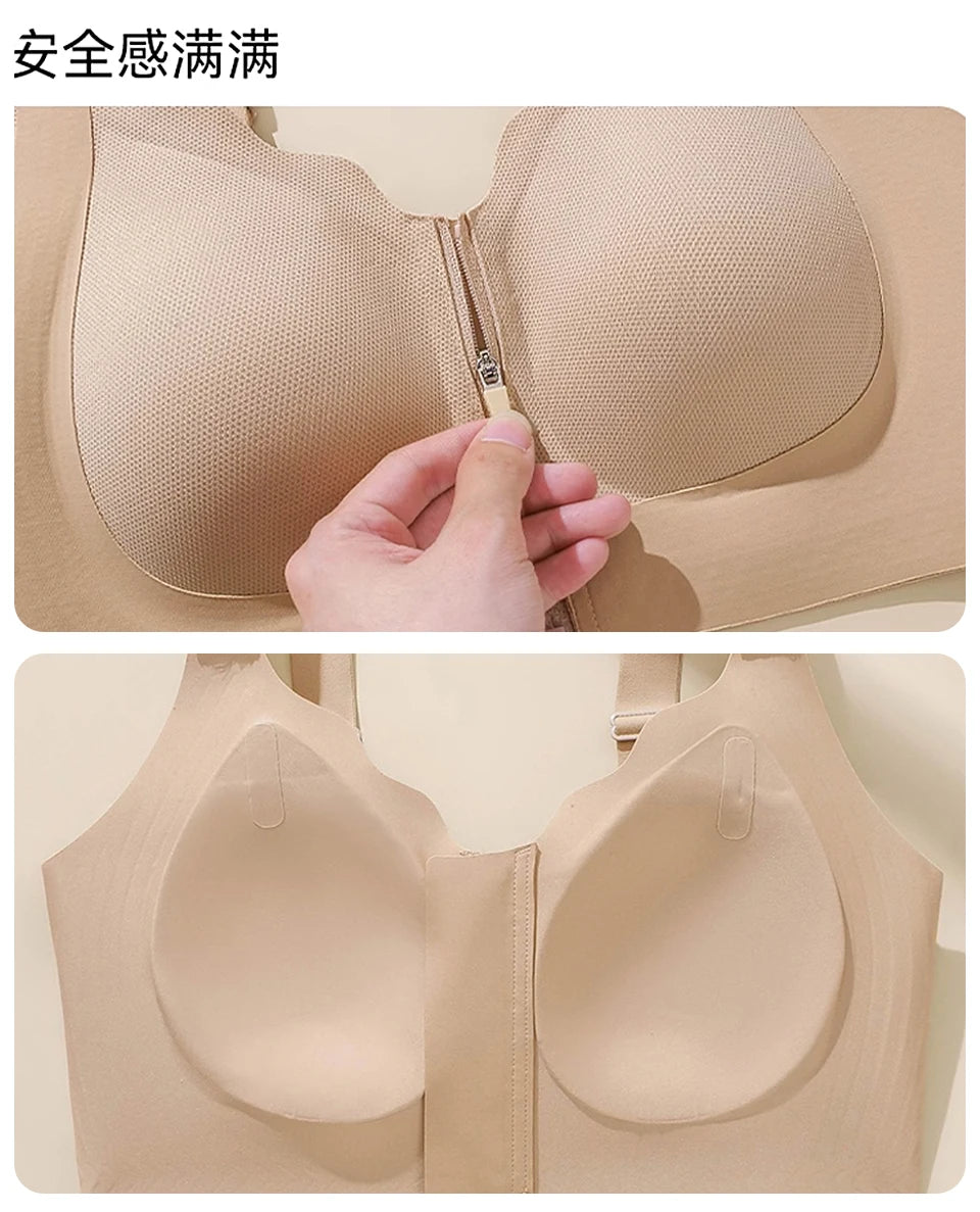 CowLost | product_id-fallsweet-womens-wireless-seamless-front-zipper-sports-bra-crop-top-for-yoga-fitness |12