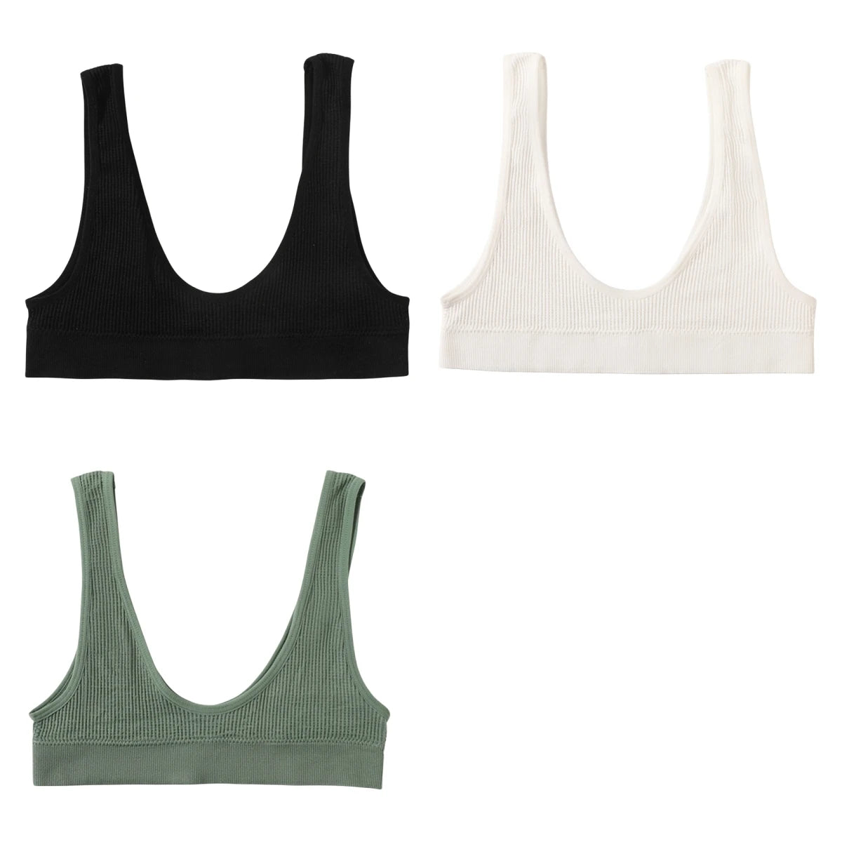CowLost | product_id-3pcs-seamless-wireless-push-up-u-shape-bras-for-women-comfort-sport |19