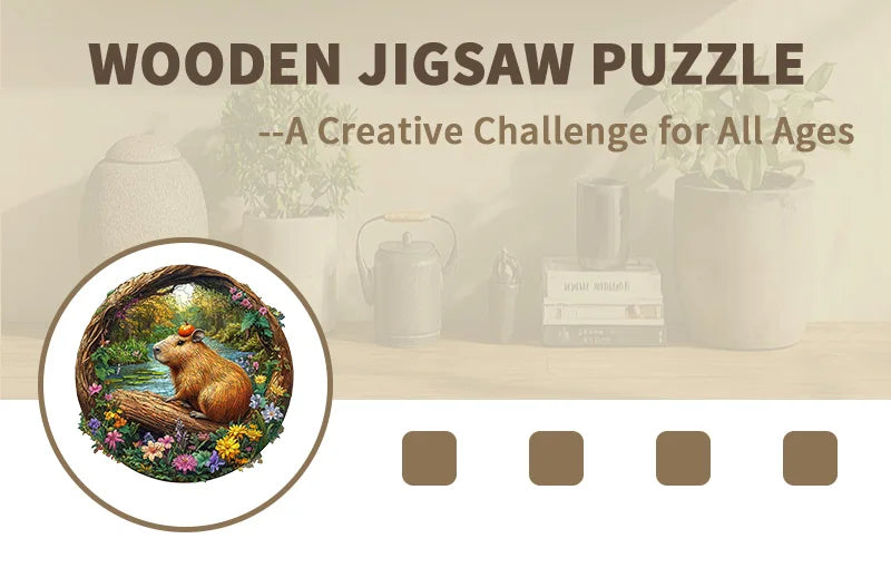 CowLost | product_id-wooden-capybara-pumpkin-forest-animal-jigsaw-puzzle-with-irregular-pieces |6