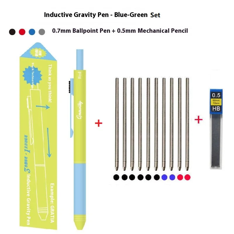 CowLost | product_id-black-technology-4-in-1-gravity-pen-with-metal-grip-multi-color-gel-ink-mechanical-pencil-for-school-and-office |25